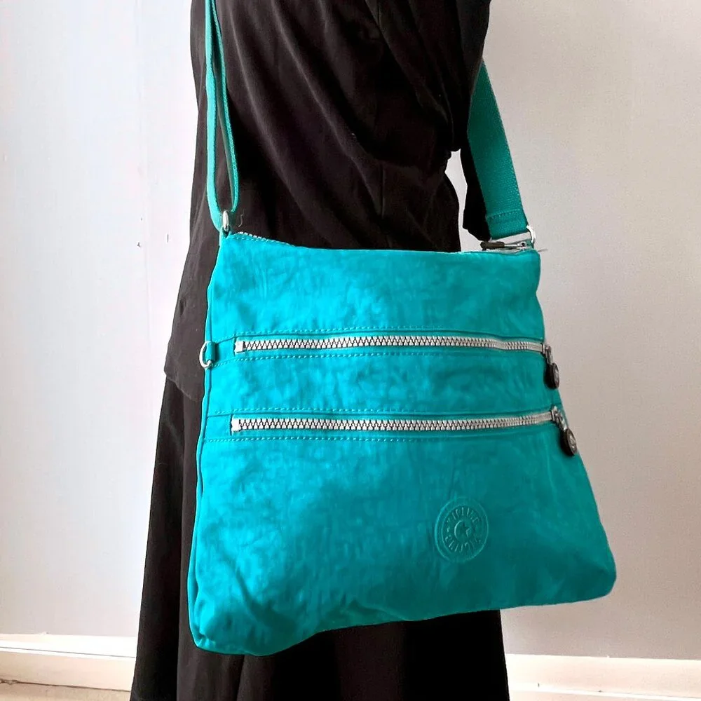 Kipling Alvar Crossbody Turquoise Zipper Bag, HB4061-484, Excellent Condition! - Picture 3 of 15